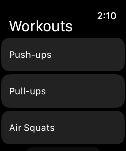 GTG Snacks Apple Watch App - Workout Logging